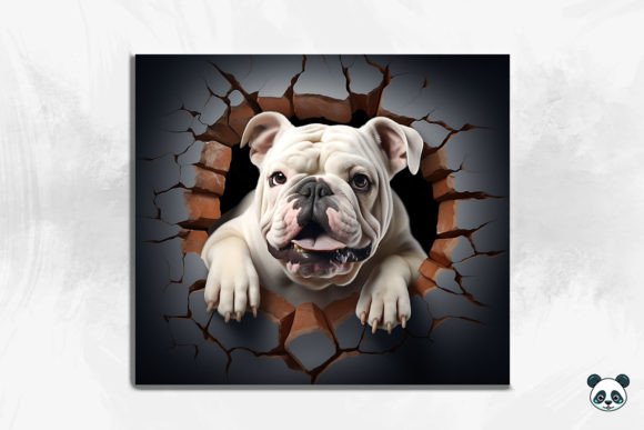 3D Bulldog Cracked Hole 3: A Versatile Sublimation Asset