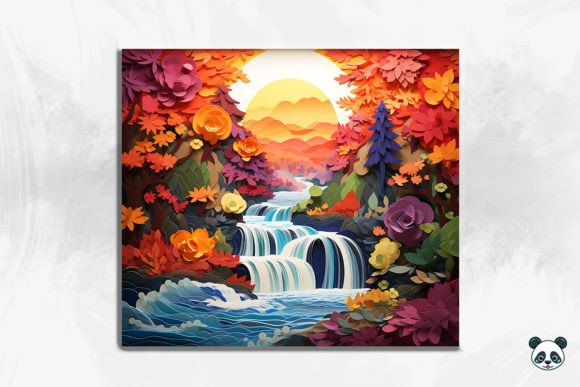 3D Enchanting Waterfall Cracked Hole 20 Design