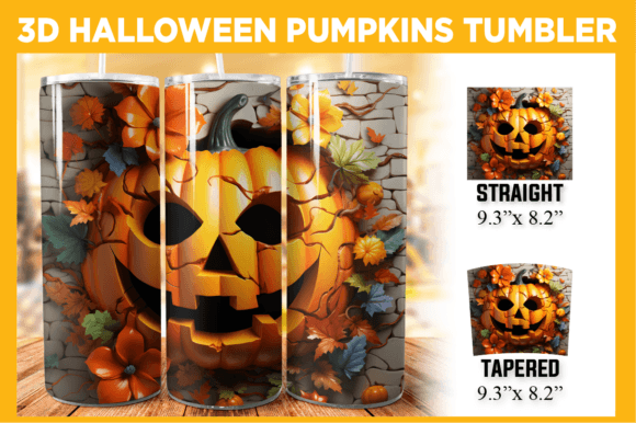 3D Pumpkin 20 Oz Tumbler Wrap for Halloween