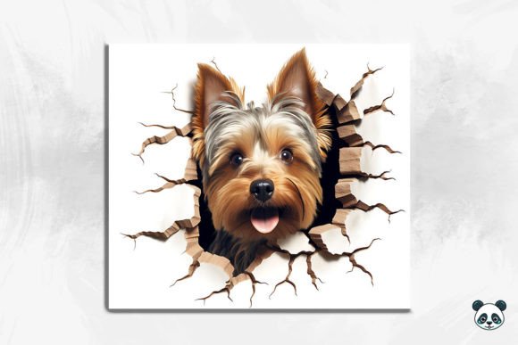 3D Yorkshire Terrier Cracked Hole 1: A Unique Design Asset