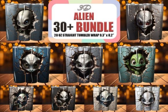 Elevate Your Sublimation Projects with the 3D Alien Cracked Hole Tumbler Bundle