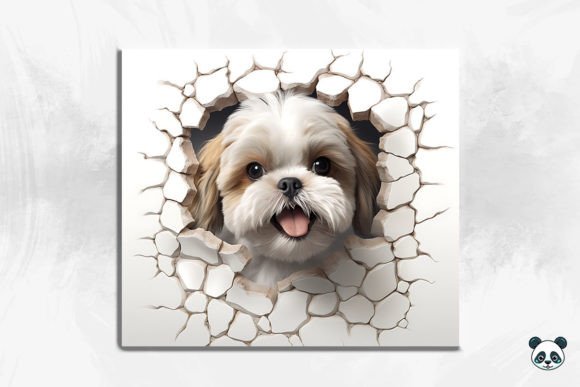 Elevating Brand Identity with High-Fidelity 3D Shih Tzu Cracked Hole 2 Designs