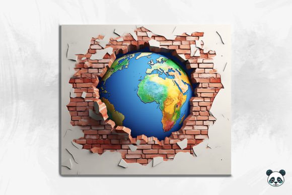 Elevating Custom Drinkware with the 3D Earth Cracked Hole Tumbler Wrap 4 Design