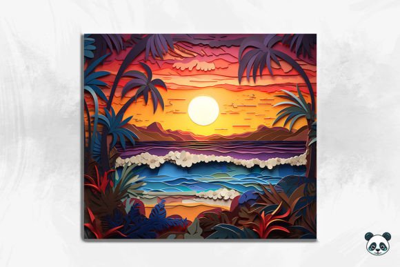Elevating Custom Drinkware with the 3D Serene Beach Sunset Cracked Hole 12 Design