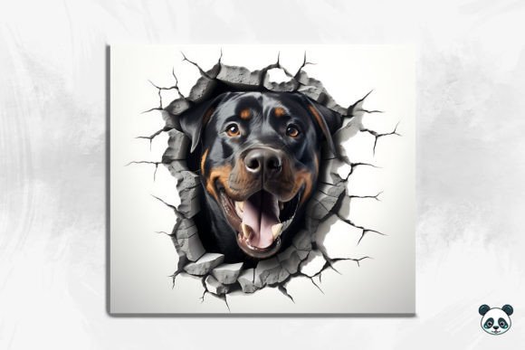 Elevating Sublimation Craftsmanship with the 3D Rottweiler Cracked Hole 4 Design