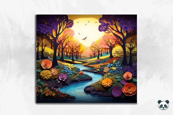 Embracing Nature's Depth: The 3D Tranquil Forest Scene Cracked Hole 18 Design