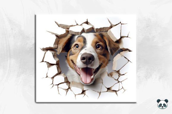 Evaluating the 3D Australian Shepherd Cracked Hole 3 Sublimation Design