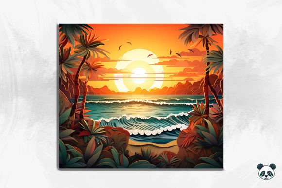 Evaluating the 3D Serene Beach Sunset Cracked Hole 9 Design for Sublimation Projects