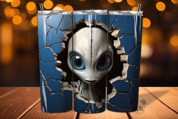 Integrating the 3D Alien Cracked Hole Tumbler Wrap 28 into Your Sublimation Workflow