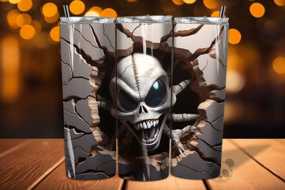 Mastering Sublimation with the 3D Alien Cracked Hole Tumbler Wrap 5 Design