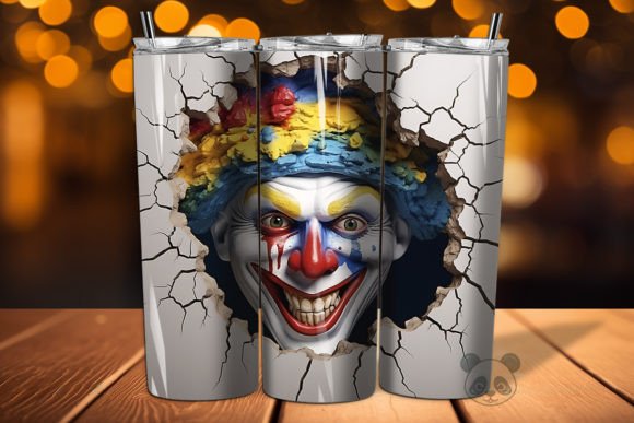 Mastering Sublimation with the 3D Clown Cracked Hole Tumbler Wrap 14 Design