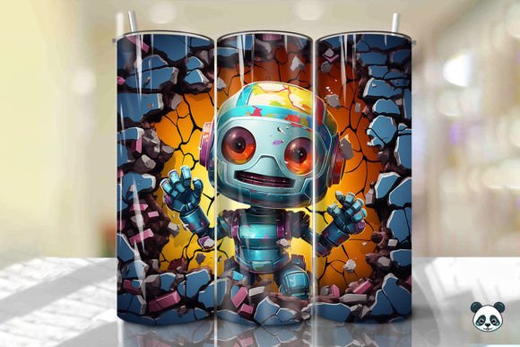 Redefining Custom Drinkware: The Strategic Value of the 3D Robot Cracked Hole Tumbler Wrap 27