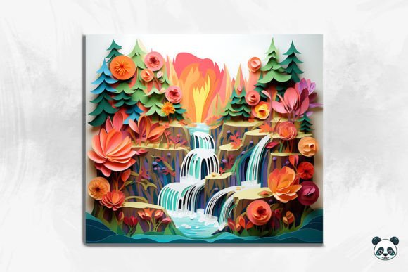 Transform Your Sublimation Projects with the 3D Enchanting Waterfall Cracked Hole 6 Design