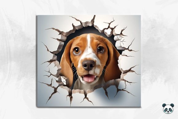 Unlocking Creative Potential with the 3D Beagle Cracked Hole Sublimation Design