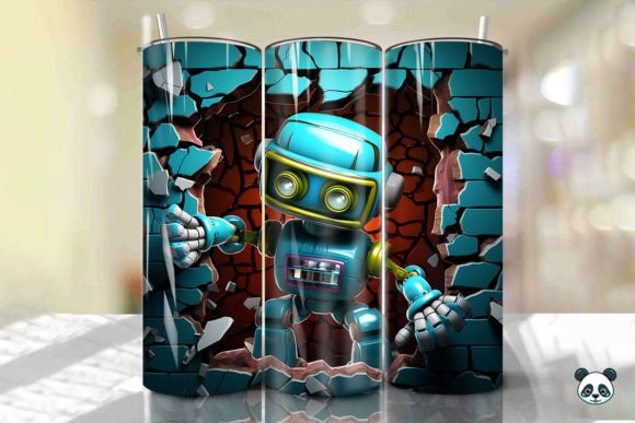 Unlocking Creative Potential with the 3D Robot Cracked Hole Tumbler Wrap 23 Design