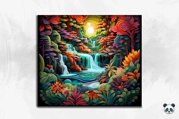 Unlocking the Depth of 3D Enchanting Waterfall Cracked Hole 8 for Sublimation
